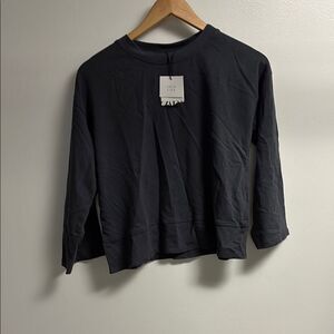 Zara girls 10 Charcoal gray Long Sleeve knit cotton Shirt NWT